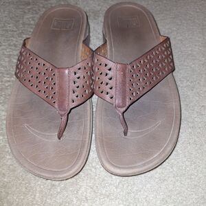 FitFlops Size 9 Brown Sandals with Cutout Design